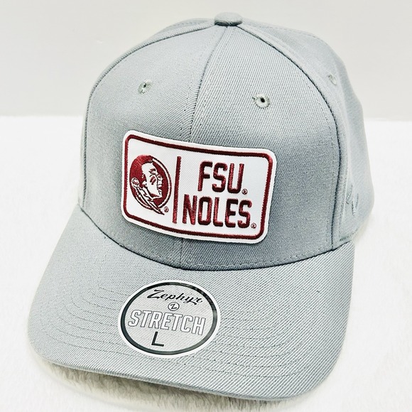 Zephyr Florida State‎ Seminoles Noles Hat Cap Stretch Flex Large Gray NCAA - Picture 1 of 5